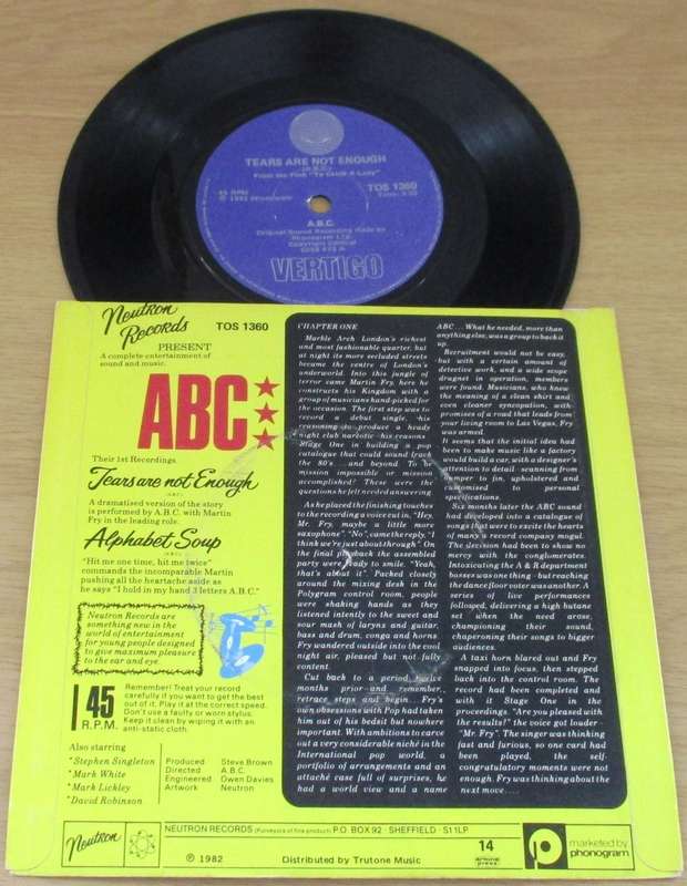 ABC Tears are Not Enough 7 single South African Pressing