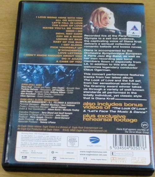 DIANA KRALL Live in Paris DVD
