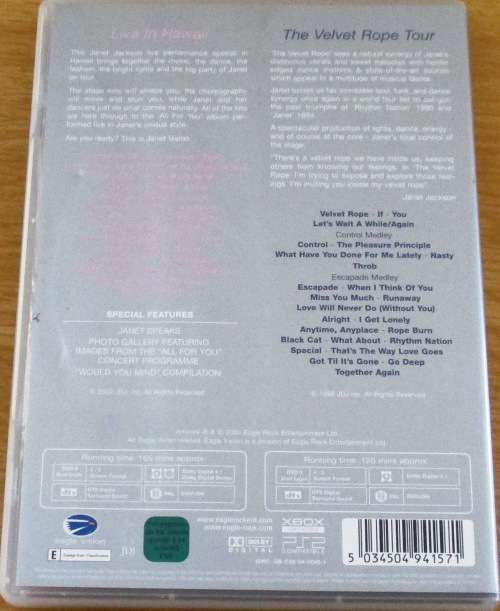 JANET JACKSON The Velvet Rope Tour / Live in Hawaii 2xDVD Collector`s Edition
