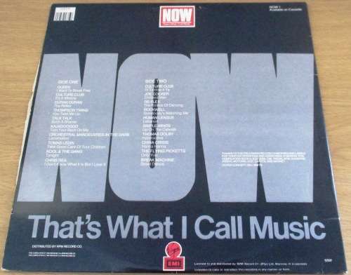 NOW THAT`S WHAT I CALL MUSIC 1 LP VINYL RECORD