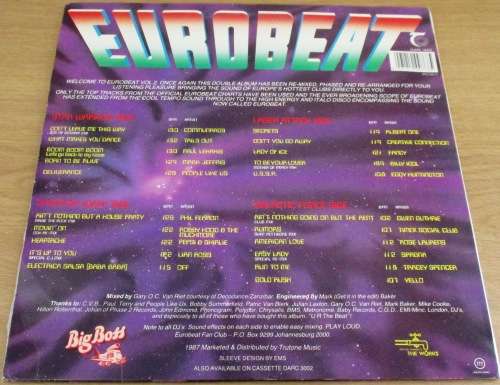 EUROBEAT VOL.2   2xLP VINYL RECORD