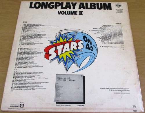 STARS ON 45 LONGPLAY ALBUM VOLUME II LP VINYL RECORD