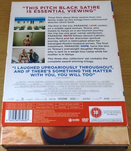 CULT FILM: ULRICH SEIDL`S PARADISE TRILOGY Love Faith Hope 3xDVD [DVD BOX 8]