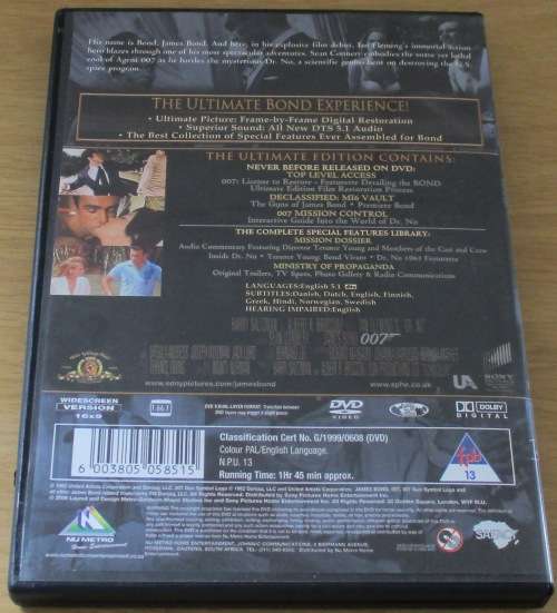 CULT FILM: 007 Dr.No 2xDVD Ultimate Edition [DVD BOX 8]