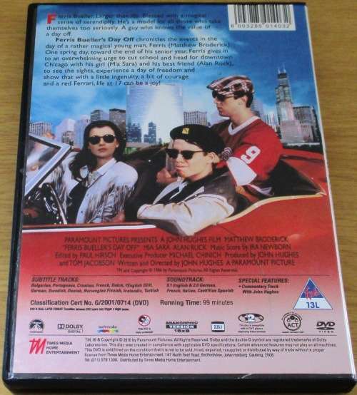 CULT FILM: FERRIS BUELLER`S DAY OFF Matthew Broderick  [DVD BOX 8]