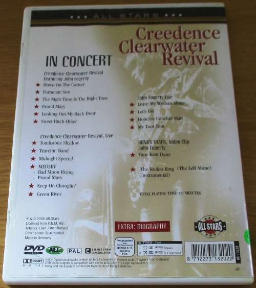 CREEDENCE CLEARWATER REVIVAL Down On the Corner DVD
