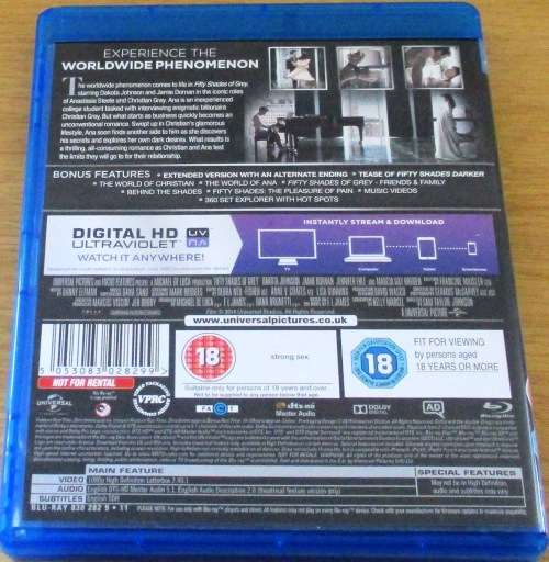 FIFTY SHADES OF GREY Unseen Edition Blu Ray [BLU RAY SHELF]