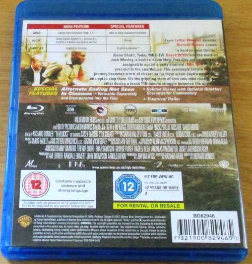 16 BLOCKS Bruce Willis Blu Ray   [BLU RAY SHELF]