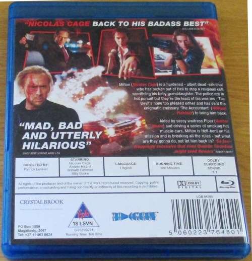 DRIVE CRAZY Nicolas Cage Blu Ray   [BLU RAY SHELF]