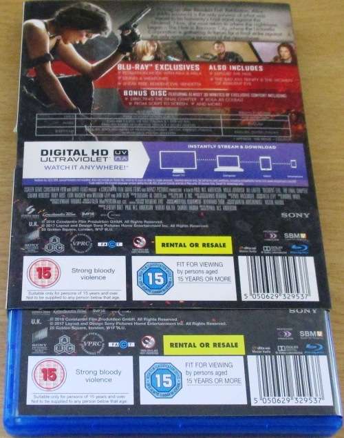 RESIDENT EVIL The Final Chapter  Blu Ray   [BLU RAY SHELF]