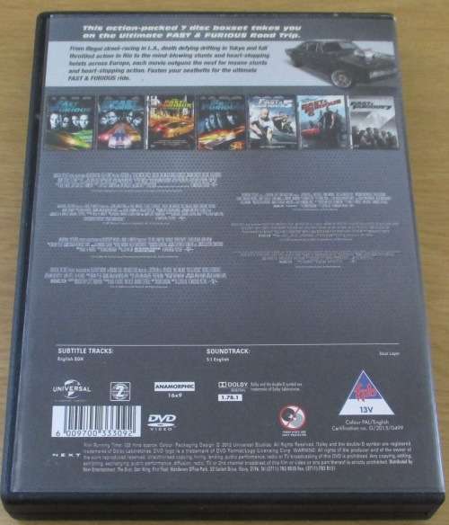 FAST and FURIOUS 7 MOVIE COLLECTION BOX SET [BOX SET SHELF]