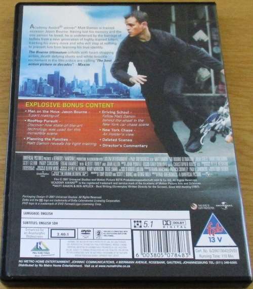 CULT FILM: THE BOURNE ULTIMATUM [DVD BOX 15]