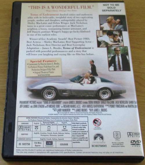 CULT FILM: TERMS OF ENDEARMENT Shirley MacLaine Jack Nicholson[DVD BOX 1]