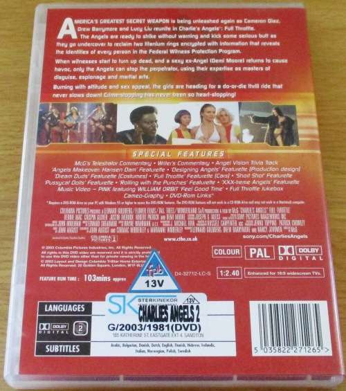 CULT FILM: CHARLIE`S ANGELS Cameron Diaz Drew Barrymore [DVD BOX 1]