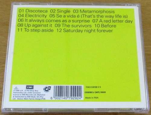 PET SHOP BOYS Bilingual South African Release CD  [msr]