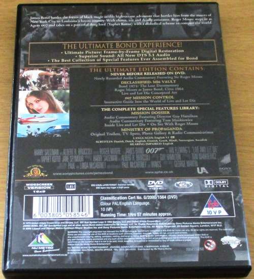 CULT FILM: 007 Live and Let Die James Bond [DVD BOX 5]