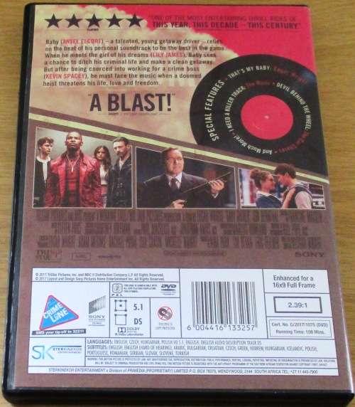 CULT FILM:  BABY DRIVER  Kevin Spacey [DVD BOX 4]