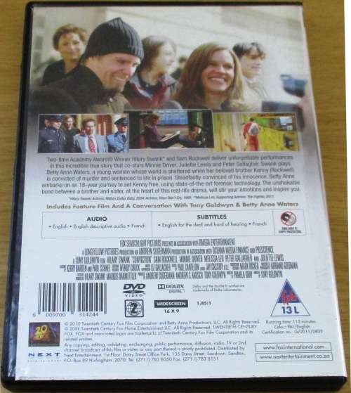CULT FILM: CONVICTION The Incredible True Story of Betty Anne Waters [DVD BOX 7]
