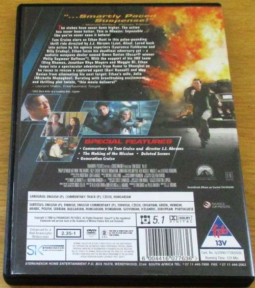 Cult Film: MISSION: IMPOSSIBLE 3 Tom Cruise [SHELF D1]