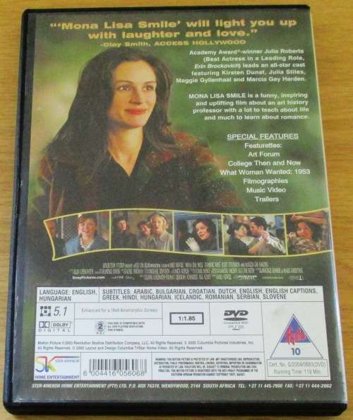 Cult Film: MONA LISA SMILE Julia Roberts [SHELF D1]