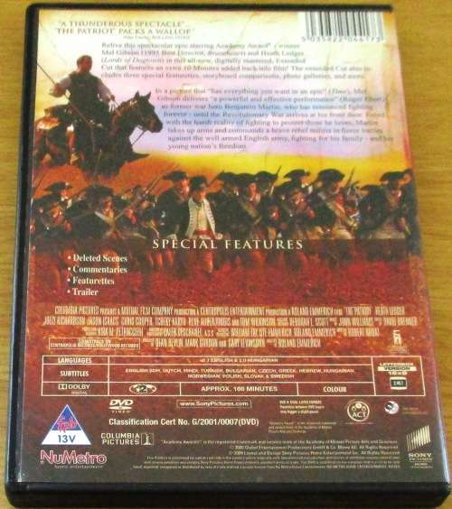 Cult Film: THE PATRIOT Mel Gibson [SHELF D1]
