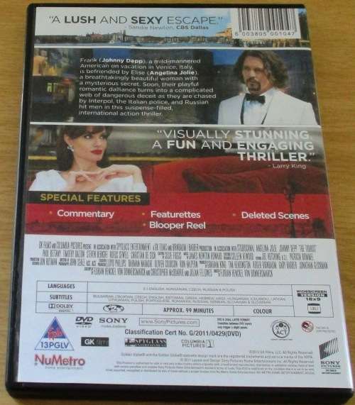 Cult Film: THE TOURIST Johnny Depp Angelina Jolie [SHELF D1]