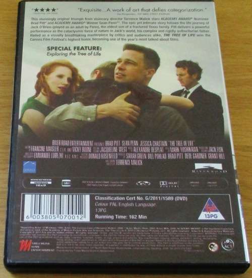 Cult Film: THE TREE OF LIFE Brad Pitt Sean Penn [SHELF D1]