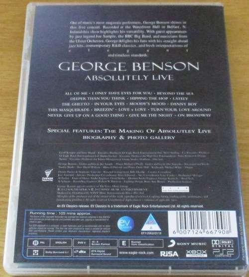 GEORGE BENSON Absolutely Live  [OFFICE DVD SHELF]