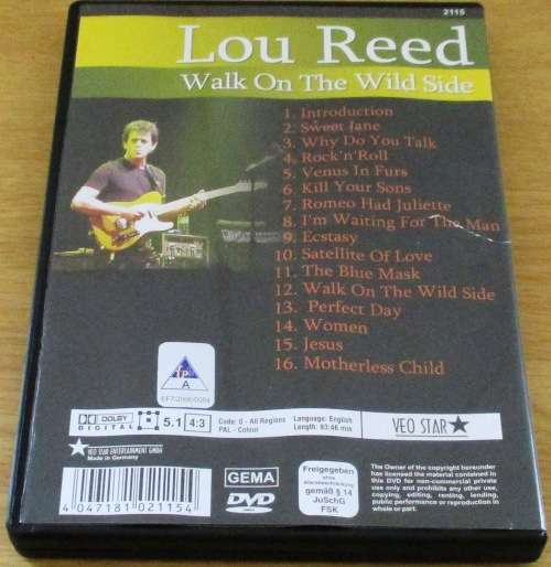 LOU REED Walk on the Wild Side DVD  [OFFICE DVD SHELF]