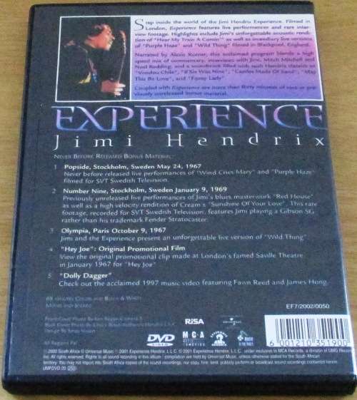 JIMI HENDRIX Experience DVD  [OFFICE DVD SHELF]