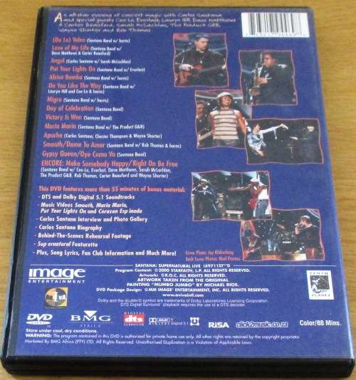 SANTANA Supernatural Live DVD  [OFFICE DVD SHELF]