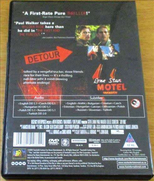CULT FILM: JOYRIDE Paul Walker [DVD BOX 6]