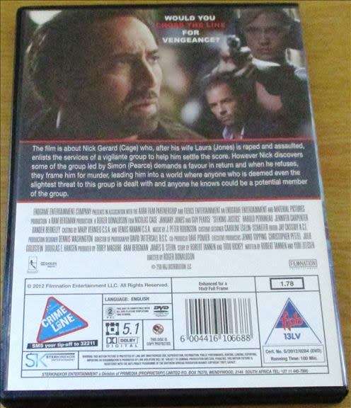 CULT FILM: SEEKING JUSTICE Nicholas Cage [DVD BOX 6]