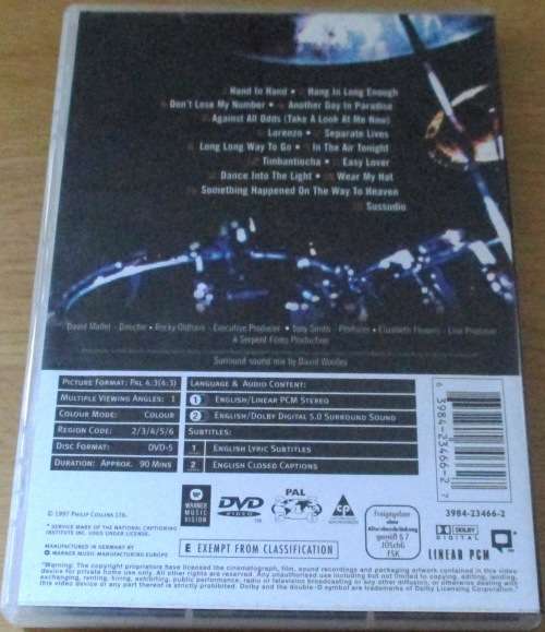 PHIL COLLINS Live and Loose in Paris DVD