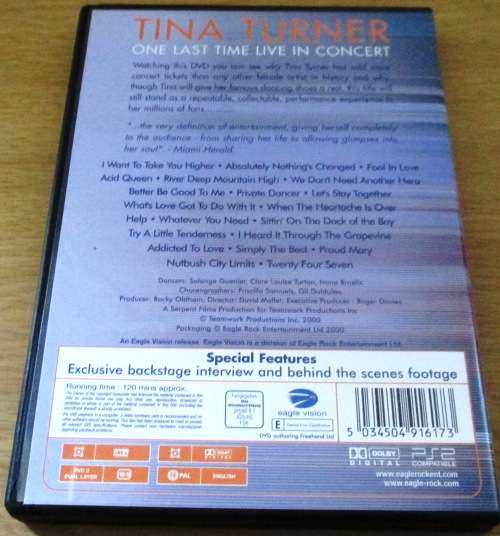 TINA TURNER One Last Time Live in Concert DVD