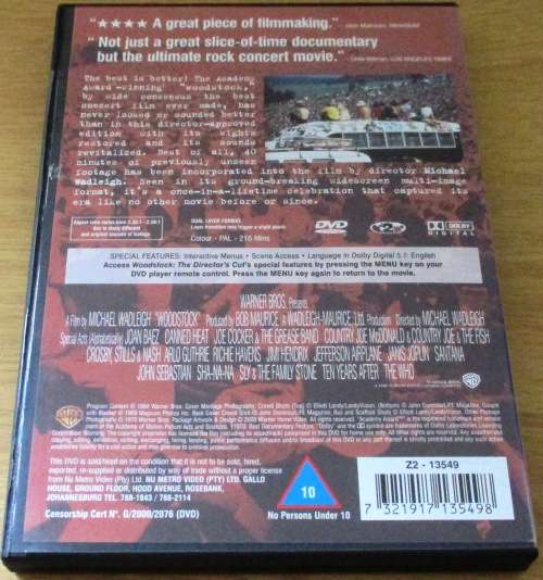 WOODSTOCK THE DIRECTOR`S CUT DVD