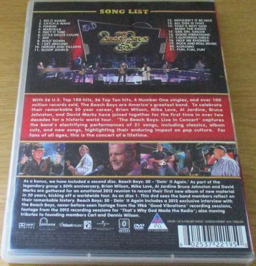 THE BEACH BOYS Live in Concert DVD