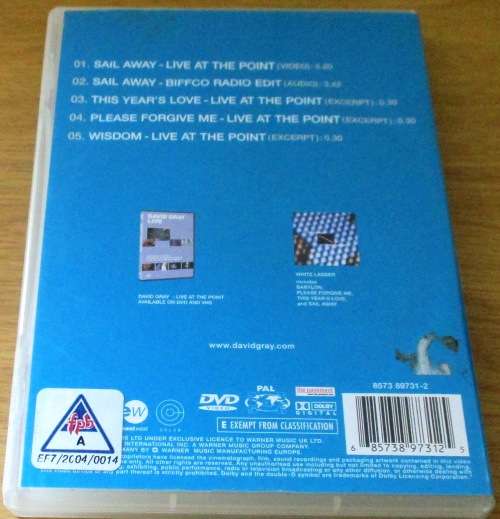 DAVID GRAY Sail Away DVD
