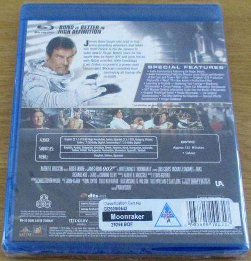 007 MOONRAKER Blu Ray [Shelf H]