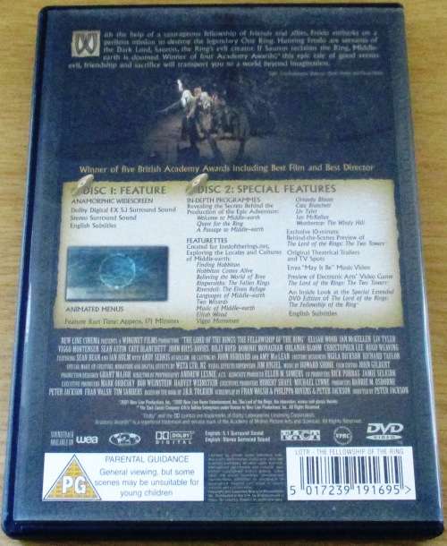 CULT FILM: LORD OF THE RINGS The Fellowship of the Ring 2xDVD [BOX H1]