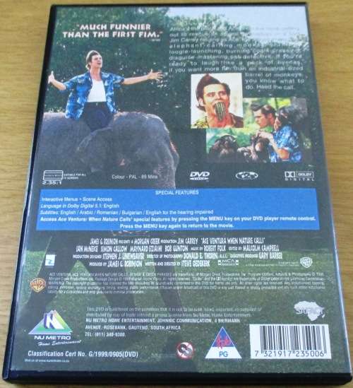 CULT FILM: ACE VENTURA When Nature Calls DVD [BOX H1]