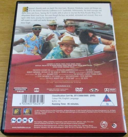 CULT FILM: REVENGE  OF THE NERDS II Nerds in Paradise DVD [BOX H1]