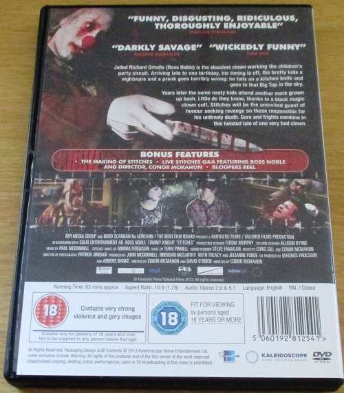 CULT FILM: STITCHES You`ll Die Laughing DVD [BOX H1]