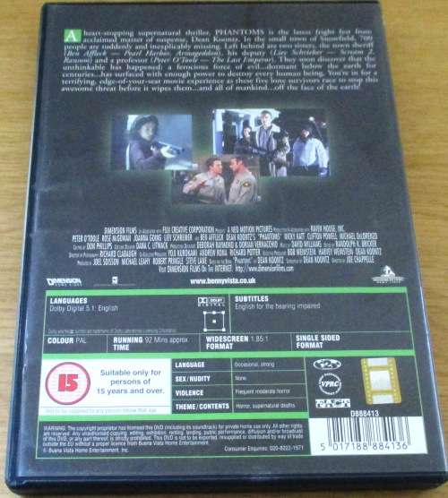 CULT FILM: PHANTOMS Ben Affleck DVD [BOX H1]