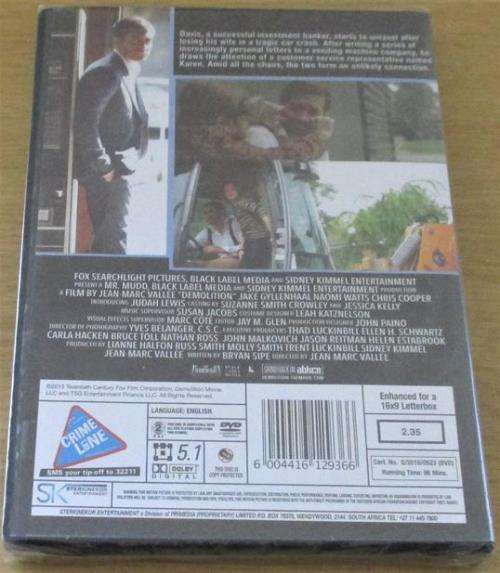 DEMOLITION Naomi Watts Chris Cooper DVD