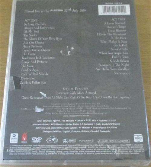 MARC ALMOND Sin Songs Live at the Almeida Theatre 2004 DVD [Shelf H]