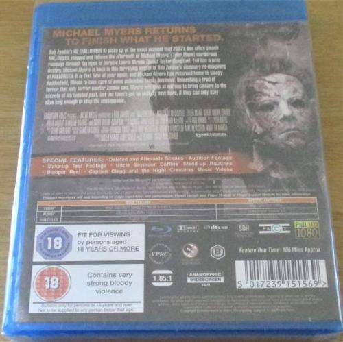ROB ZOMBIES HALLOWEEN II Blu Ray [Shelf H]