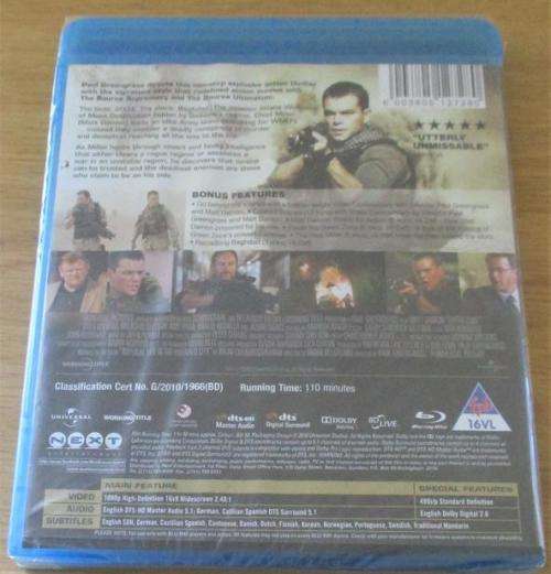 GREEN ZONE Matt Damon Blu Ray [Shelf H]