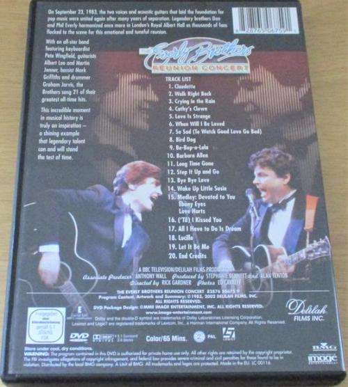 THE EVERLY BROTHERS Reunion Concert DVD