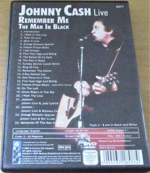 JOHNNY CASH Remember Me The Man in Black  DVD